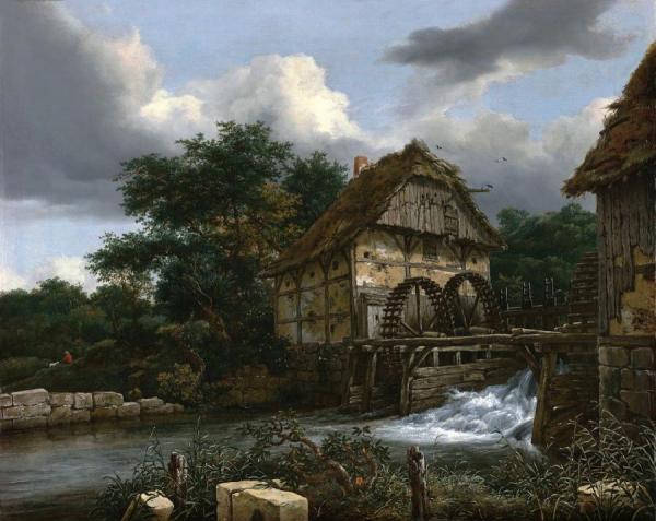 Two Watermills And An Open Sluice by Jacob Van Ruisdael