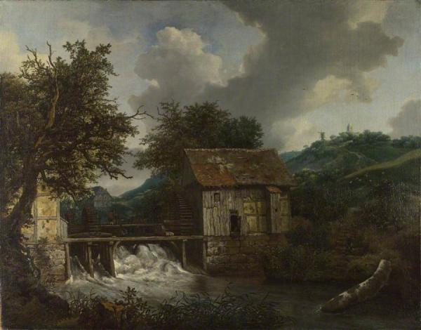 Two Watermills And An Open Sluice At Singraven by Jacob Van Ruisdael