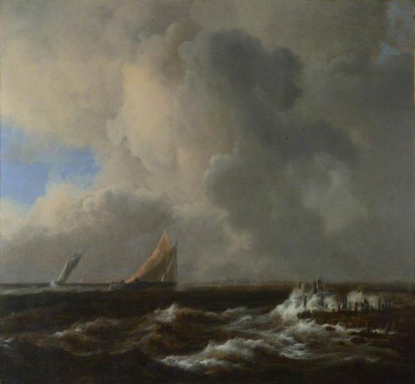 Vessels In A Fresh Breeze by Jacob Van Ruisdael