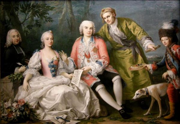 Singer Farinelli And Friends by Jacopo Amigoni