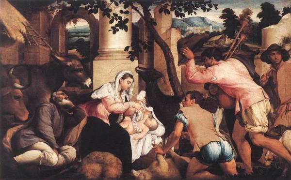 Adoration Of The Shepherds by Jacopo Bassano
