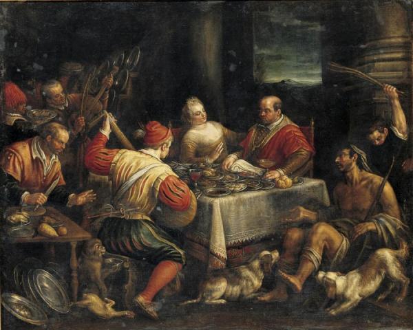 Banquet Scene by Jacopo Bassano