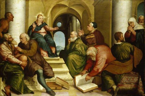Christ Among The Doctors by Jacopo Bassano Oil Painting Reproductions