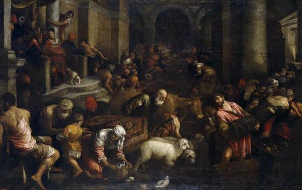 Expulsion Of The Merchants From The Temple by Jacopo Bassano