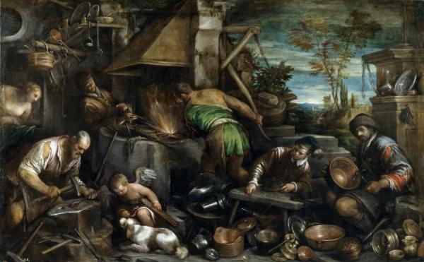 The Forge Of Vulcan by Jacopo Bassano