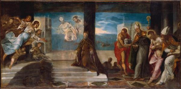 Doge Alvise Mocenigo (1507-1577) Presented To The Redeemer by Jacopo Tintoretto
