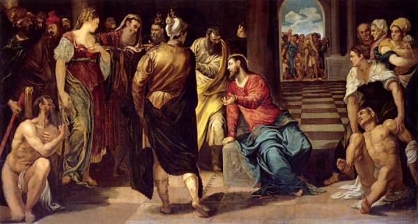 Jesus And The Woman Taken In Adultery by Jacopo Tintoretto