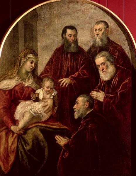 Madonna And Child With Four Statesmen by Jacopo Tintoretto