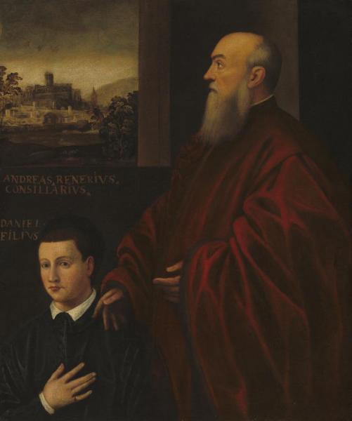 Portrait Of A Man And Boy by Jacopo Tintoretto