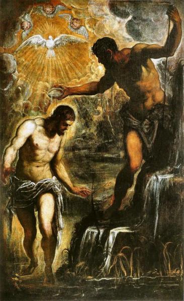 The Baptism Of Christ by Jacopo Tintoretto