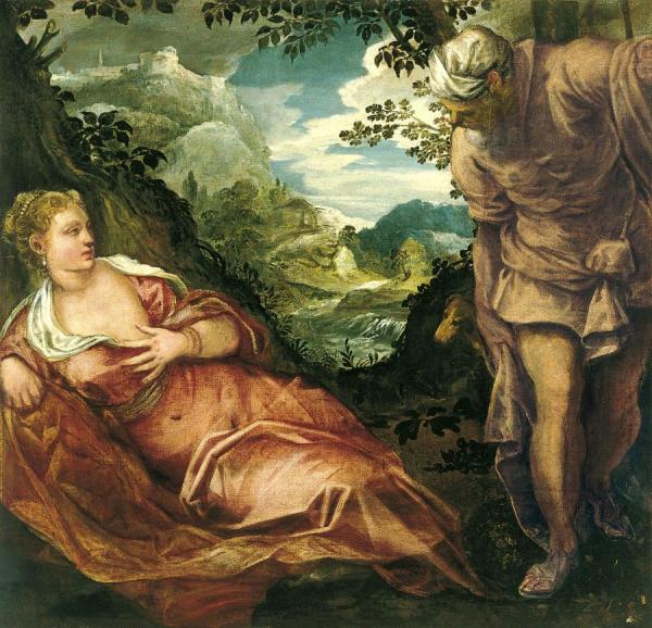 The Meeting Of Tamar And Juda by Jacopo Tintoretto