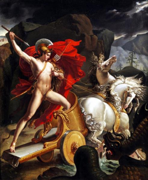 Hippolytus And The Sea Monster by Jacques-charles Bordier Du Bignon