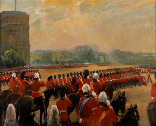 Trooping The Colour Before King Edward Vii by Jacques Emile Blanche Oil Painting Reproductions