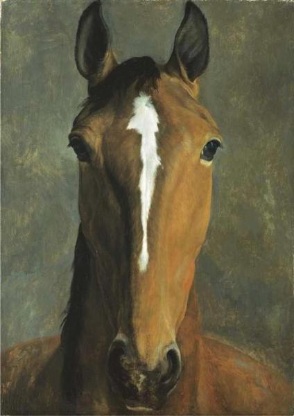 Head Of A Bay Horse by Jacques-laurent Agasse
