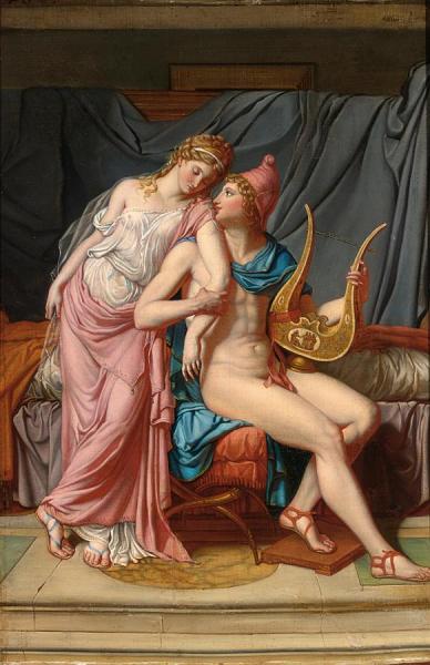 Paris And Helena Courting by Jacques Louis David