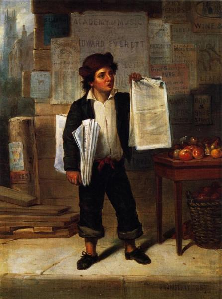 Newsboy Selling The New-york Herald by James A. Cafferty