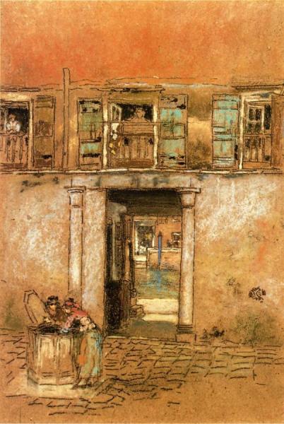 Courtyard And Canal by James Abbott Mcneill Whistler