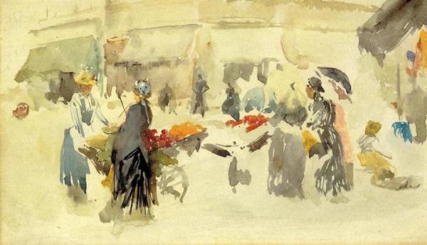 Flower Market by James Abbott Mcneill Whistler