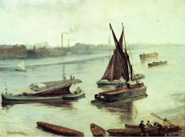 Grey And Silver: Old Battersea Reach by James Abbott Mcneill Whistler