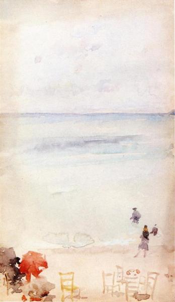 Note In Opal - The Sands, Dieppe by James Abbott Mcneill Whistler