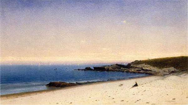 Beach At Newport, Rhode Island by James Augustus Suydam Oil Painting Reproductions