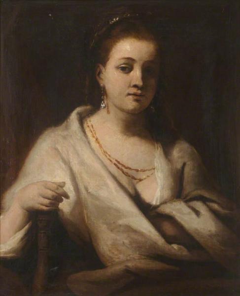 Hendrickje Stoffels In A White Cloak (copy After Rembrandt) by James Barry