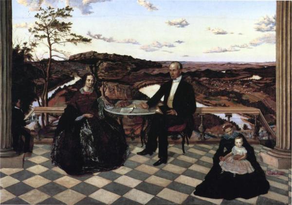 Colonel And Mrs. James A. Whiteside, Son Charles And Servants by James Cameron