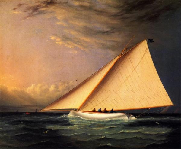 A Racing Yacht On The Great South Bay by James Edward Buttersworth