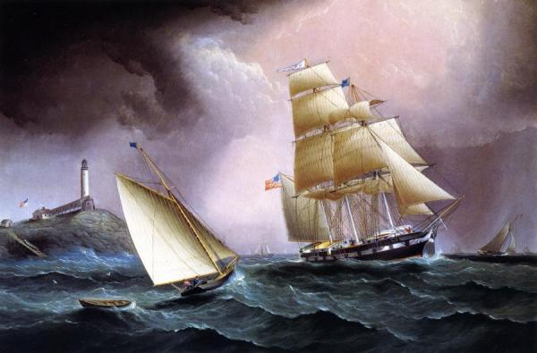 A Square Rigger Off The Isle Of Shoals by James Edward Buttersworth