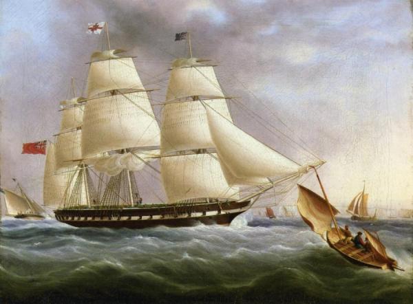 A Three-masted Ship Off Dover by James Edward Buttersworth