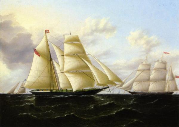 Ariel With Josephine Behind by James Edward Buttersworth