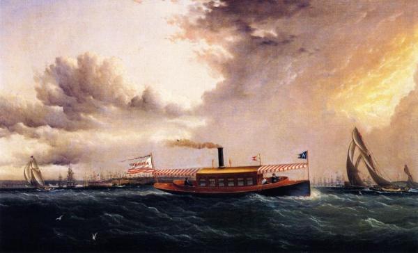 Armina In New York Harbor by James Edward Buttersworth Oil Painting Reproductions