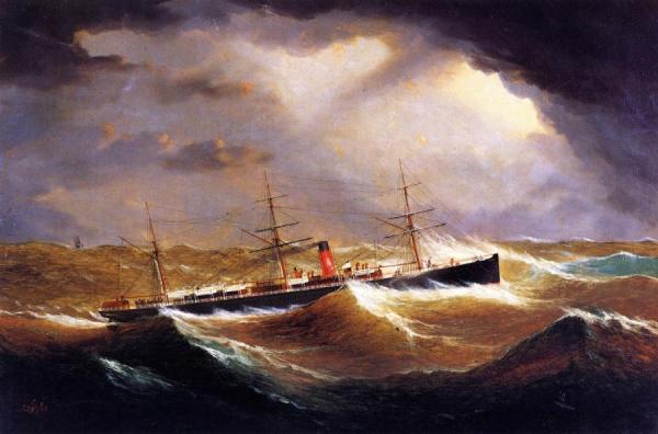 British Steamer "galia" by James Edward Buttersworth
