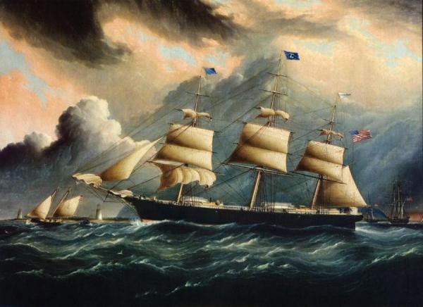 Clipper 'gaspee' Off Sandy Hook by James Edward Buttersworth