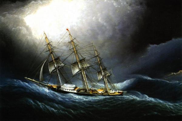 Clipper Ship At Cape Horn by James Edward Buttersworth