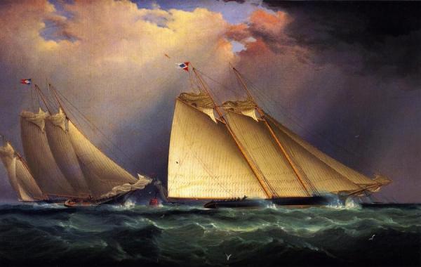 Dauntless And Sappho Rounding The Mark, 1871 by James Edward Buttersworth