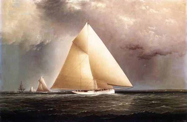 'gracie', 'vision' And 'cornelia' Rounding Sandy Hook In The New York Yacht Club Regatta Of June 11, 1874 by James Edward Buttersworth