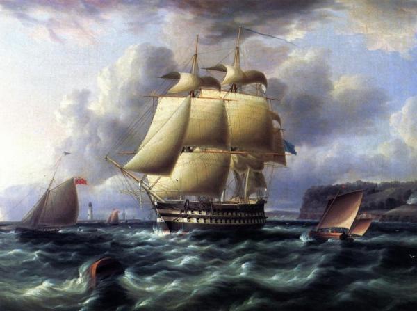 H.m.s. "rodney" In Plymouth Sound by James Edward Buttersworth Oil Painting Reproductions