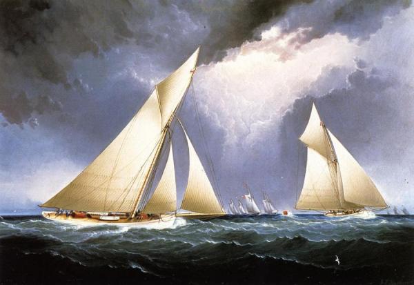 'mayflower' Leading 'puritan', America's Cup Trial Race, 1886 by James Edward Buttersworth