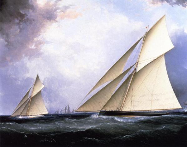 'puritan' And 'genesta', America's Cup 1885 by James Edward Buttersworth Oil Painting Reproductions