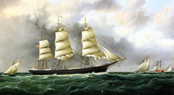 Sailing Near Sandy Hook by James Edward Buttersworth Oil Painting Reproductions