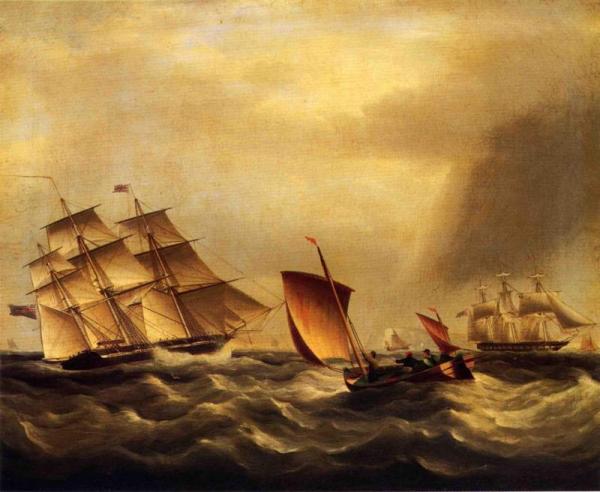 Shipping In Rough Seas by James Edward Buttersworth
