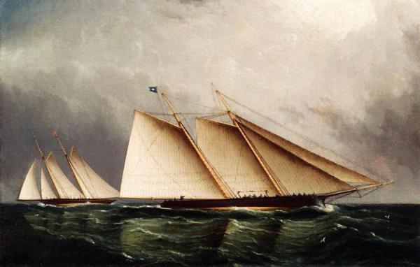 Yacht 'dauntless' Racing Toward Victory by James Edward Buttersworth