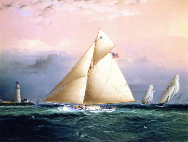 Yacht Race Off Boston Light by James Edward Buttersworth