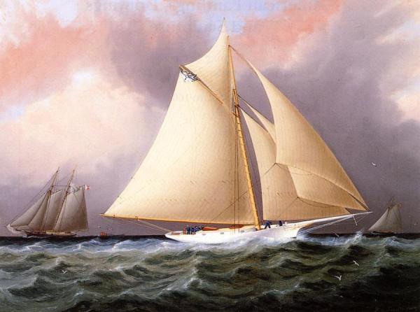 Yacht Under Full Sail by James Edward Buttersworth