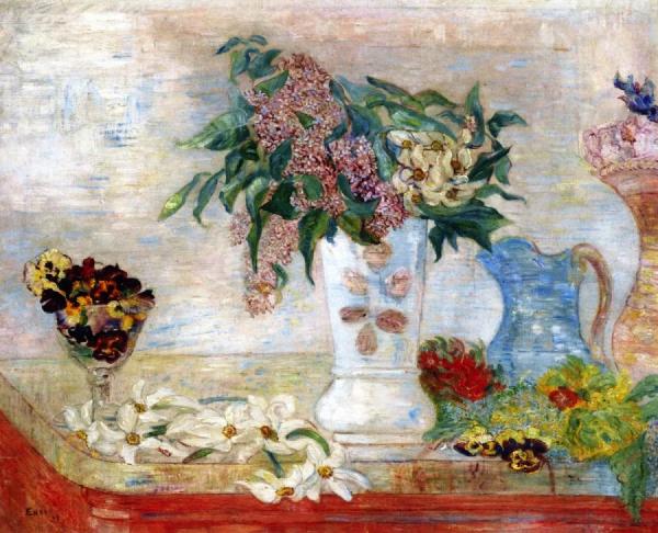 Jonquils, Lilacs And Violets by James Ensor