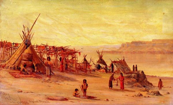 Indian Camp Near Celilo by James Everett Stuart