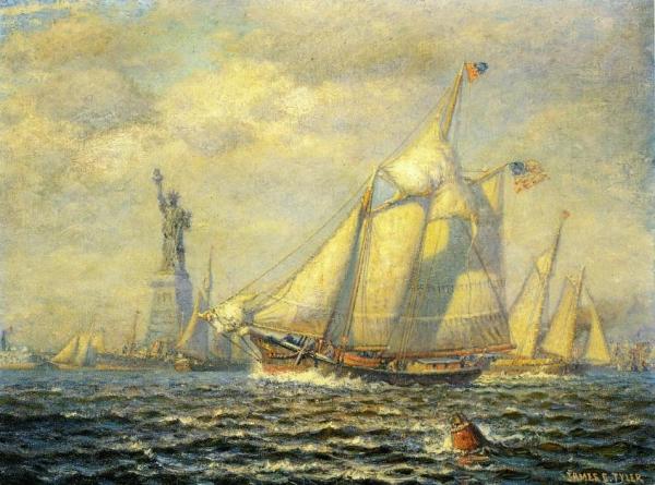 New York Harbor by James Gale Tyler Oil Painting Reproductions