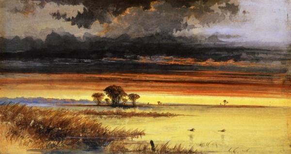 Sunset On The Jersey Flats by James Hamilton Oil Painting Reproductions
