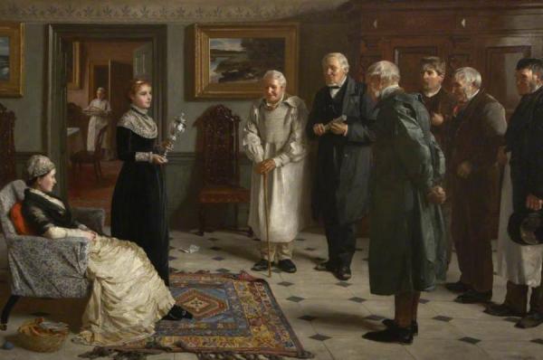 Deputation Of Villagers Presenting A Wedding Gift by James Hayllar, R.b.a.
